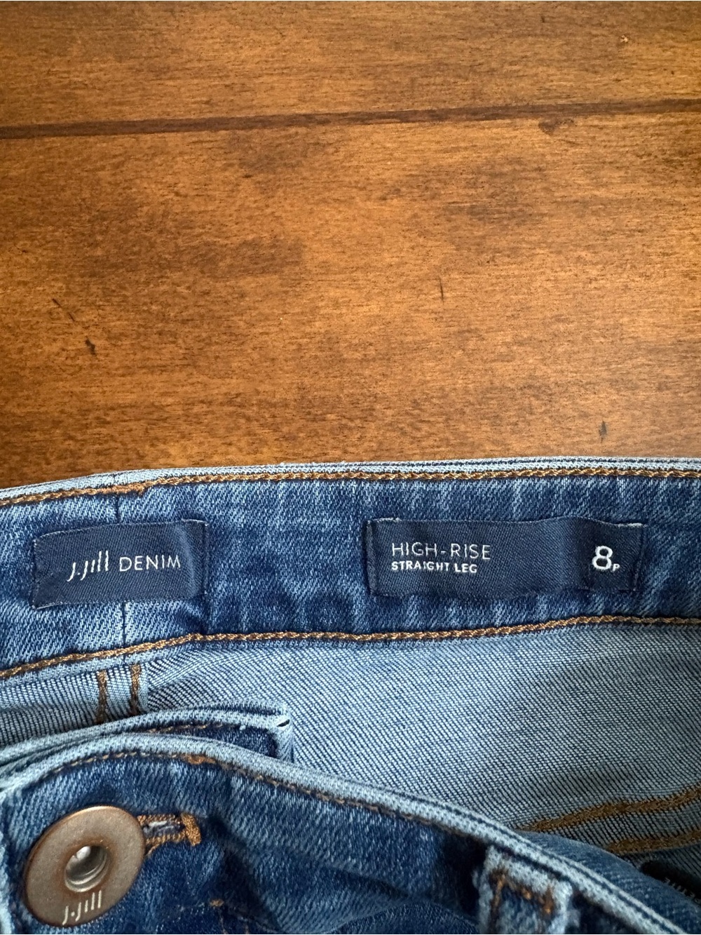 J. Jill Denim High-Rise Straight Leg Jeans - Medium Blue